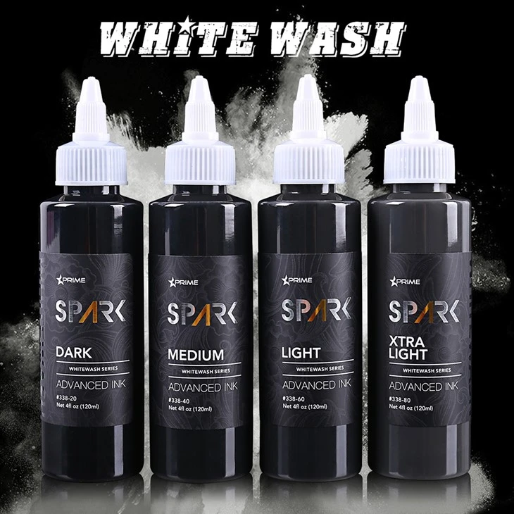 Spark Professional set od 4oz organske crne i bijele tetovaže za tijelo za tijelo umjetnost