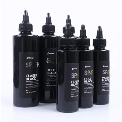 SPARK crna serija tinta za tetoviranje: profesionalni set u 3 boje za precizn...