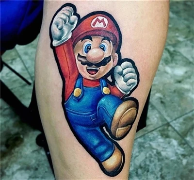 Mario Bross Tattoo Izvršio @ nacho_serrano_2012 iz Argentine sa #sparkcartrid...