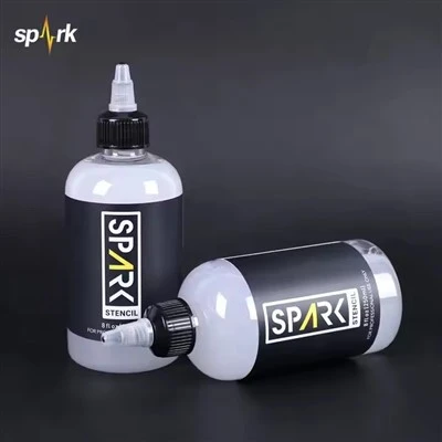 Spark Realistic Veganski šablon brza brza - Formula za sušenje Stuff Gel 8 FL Oz (240 ml) za aplikaciju za šablone tetovaže
