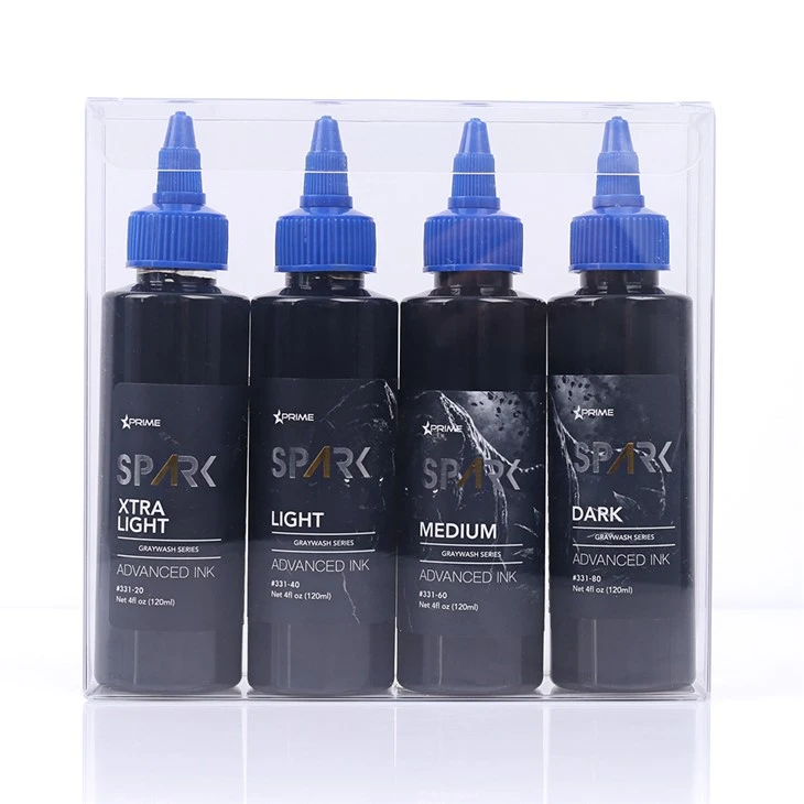 Spark Najnoviji 4oz * 4 sivo sredstvo za pranje vodootporne privremene tetovaže tinte