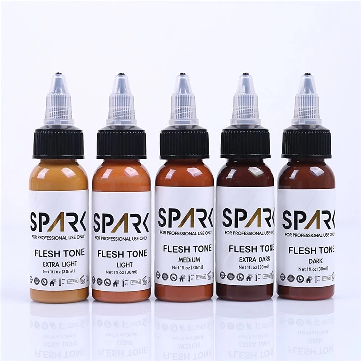 Spark Tattoo Ink Professional 1 oz TONE TONE tetoviranje mastila za boju portretni mesni ton kože u boji tetovaže komplet